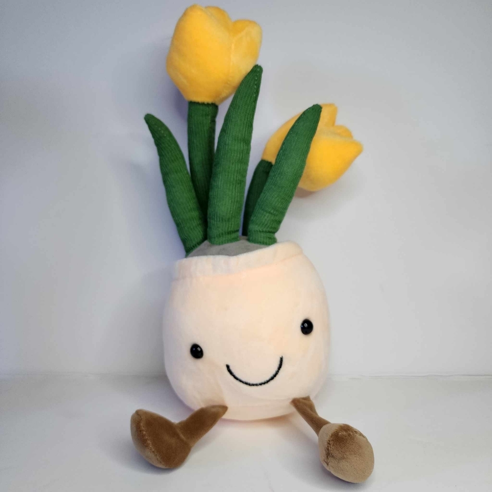 NEW Succulent Inspired Potted Tulip Flower plushy Toy decor Flowers Plush